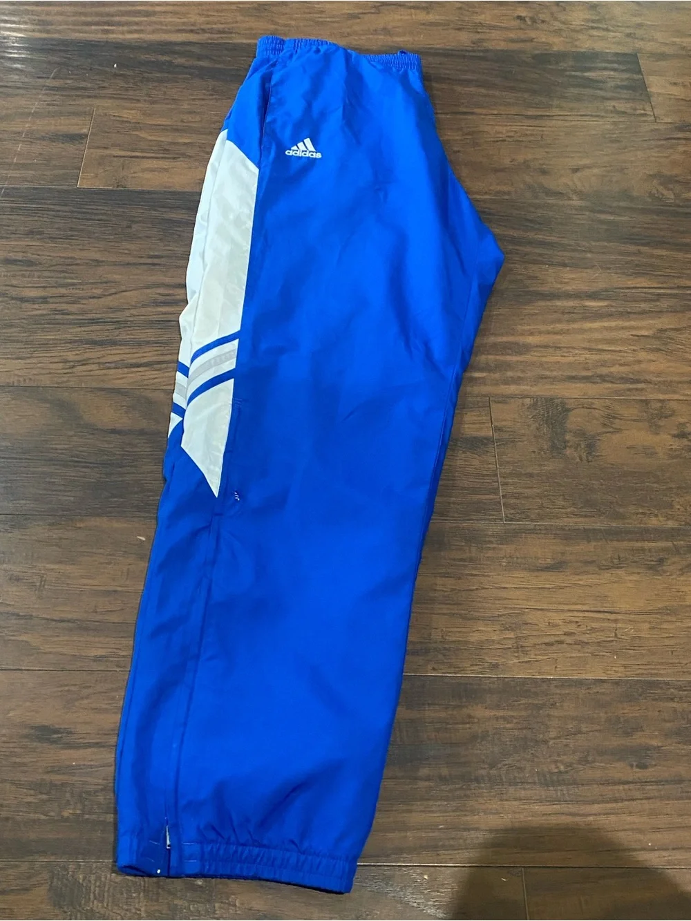 Vintage adidas Royal Blue and White Men's Track Pants